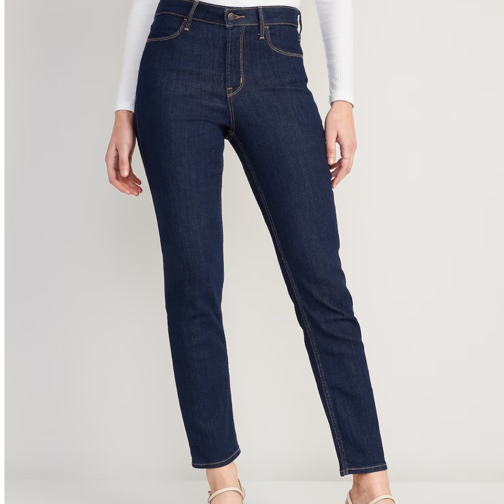 old navy high rise straight leg jeans 6 tall